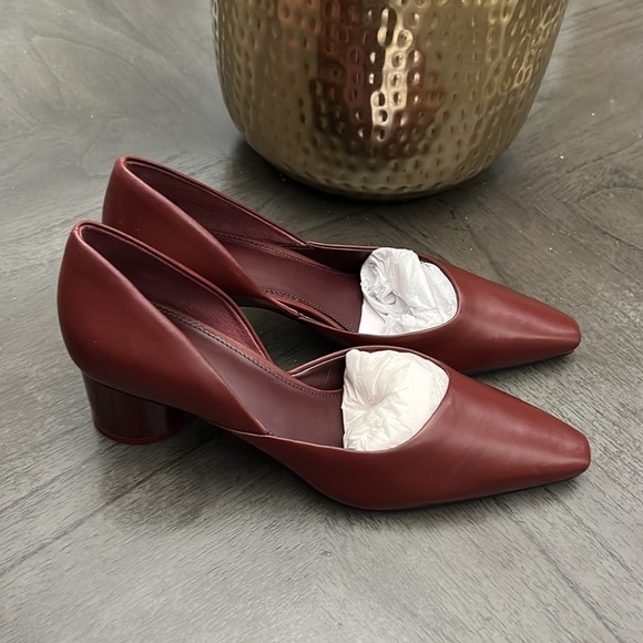 FRANCO SARTO Rita Half D'orsay Pointed Toe Pump In Wine - Picture 4 of 10